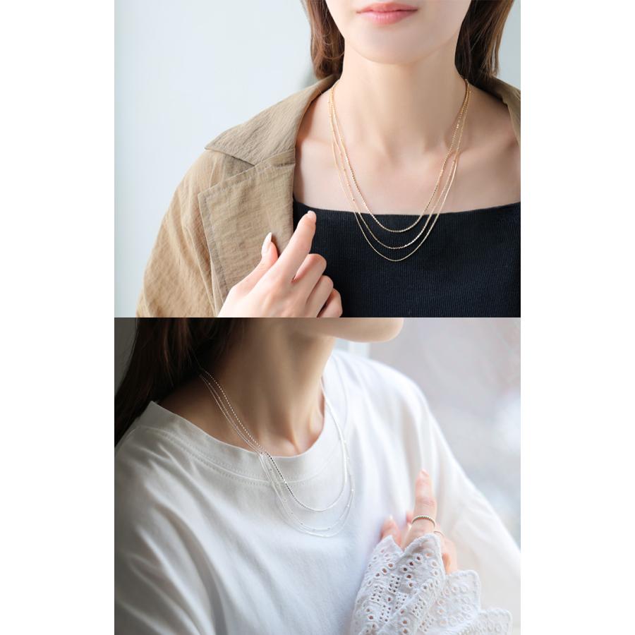 ネックレス 3連 セット アクセサリー レディース アクセ シルバー ゴールド チェーン ロング ロングネックレス チェーンネックレス ニュアンス | HUG.U | 08