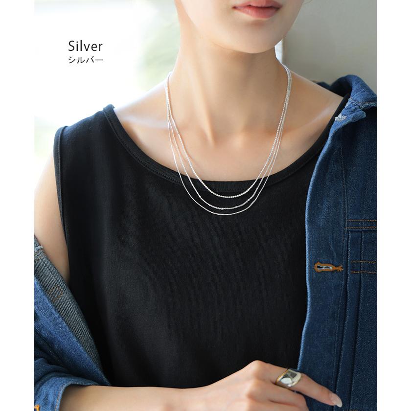 ネックレス 3連 セット アクセサリー レディース アクセ シルバー ゴールド チェーン ロング ロングネックレス チェーンネックレス ニュアンス | HUG.U | 10