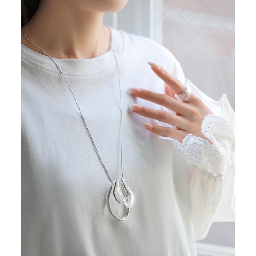 ネックレス モチーフ ニュアンス レディース アクセサリー アクセ ペンダント ロング gold silver サークルネックレス モチーフネックレス | HUG.U | 14