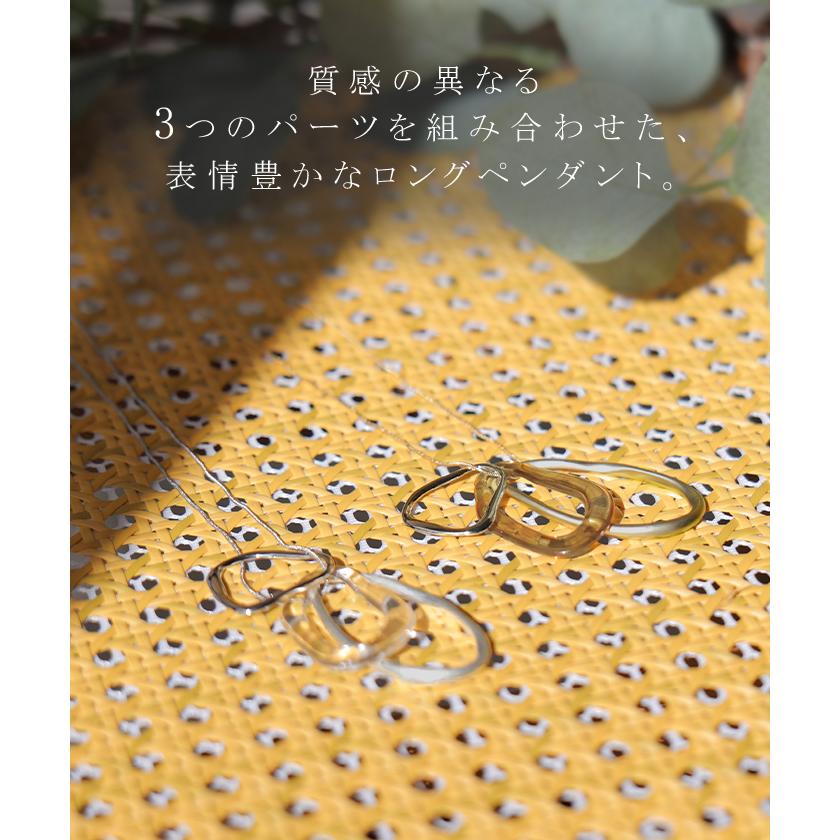ネックレス モチーフ ニュアンス レディース アクセサリー アクセ ペンダント ロング gold silver サークルネックレス モチーフネックレス | HUG.U | 03