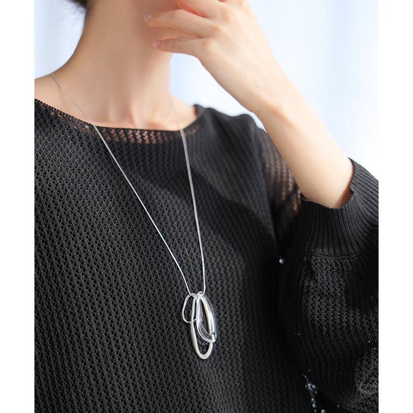 ネックレス モチーフ ニュアンス レディース アクセサリー アクセ ペンダント ロング gold silver サークルネックレス モチーフネックレス | HUG.U | 04