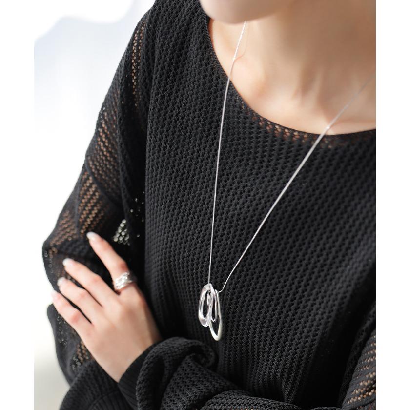 ネックレス モチーフ ニュアンス レディース アクセサリー アクセ ペンダント ロング gold silver サークルネックレス モチーフネックレス | HUG.U | 06