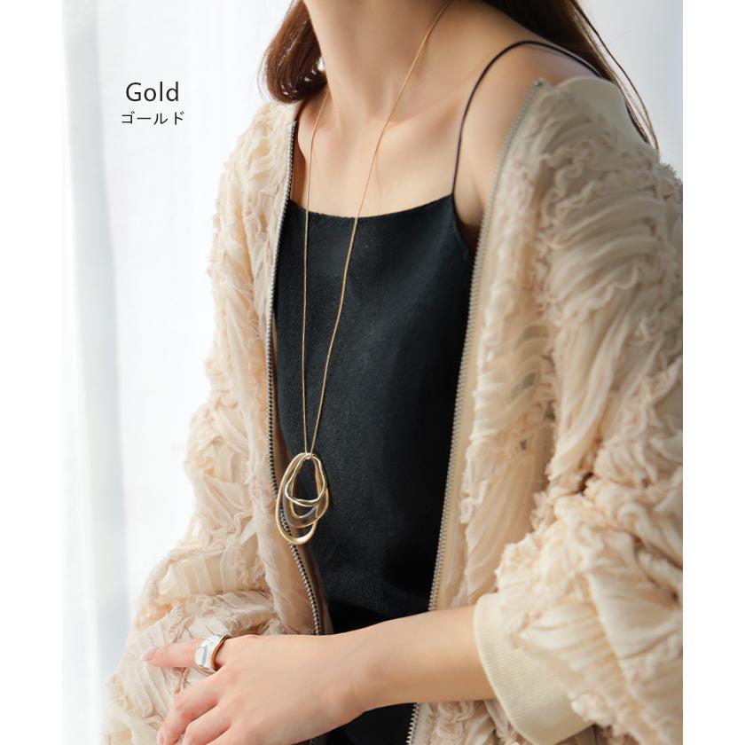ネックレス モチーフ ニュアンス レディース アクセサリー アクセ ペンダント ロング gold silver サークルネックレス モチーフネックレス | HUG.U | 09