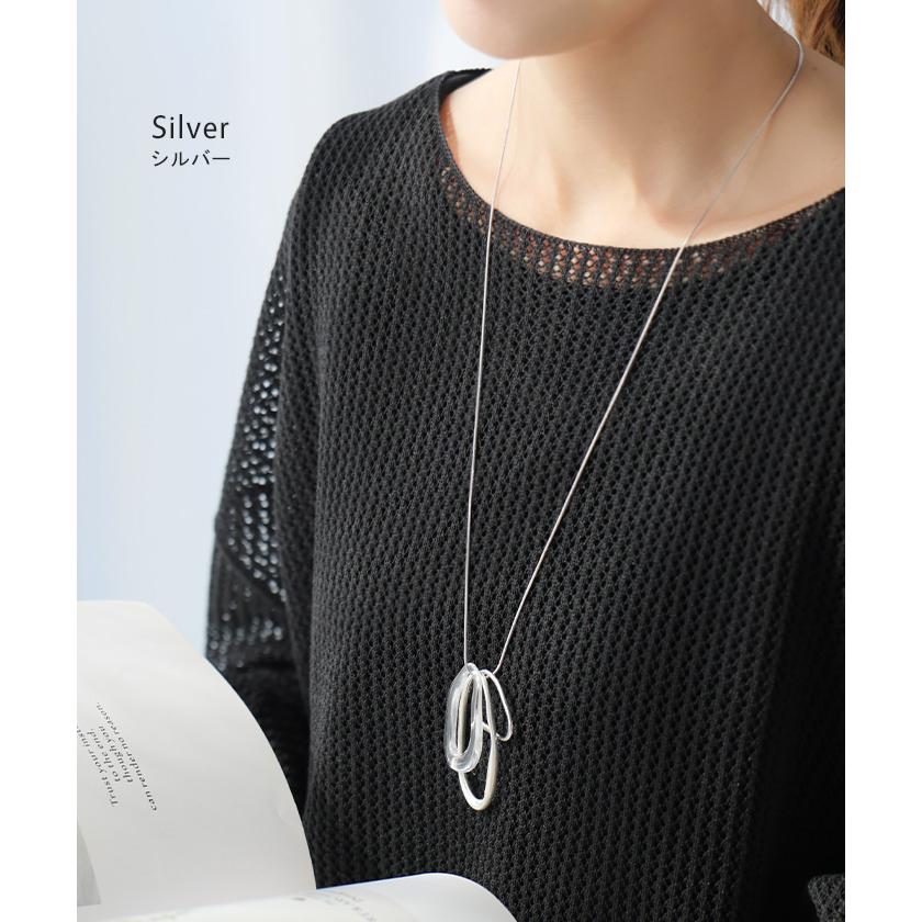 ネックレス モチーフ ニュアンス レディース アクセサリー アクセ ペンダント ロング gold silver サークルネックレス モチーフネックレス | HUG.U | 10