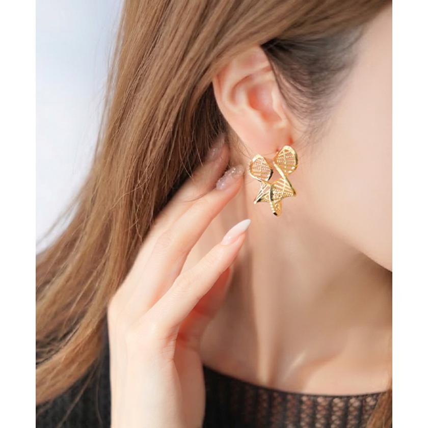 ピアス スパイラル デザイン アクセサリー レディース アクセ 大ぶり 大きめ ツイスト ねじり ウェーブ 螺旋 らせん おしゃれ きれいめ | HUG.U | 04