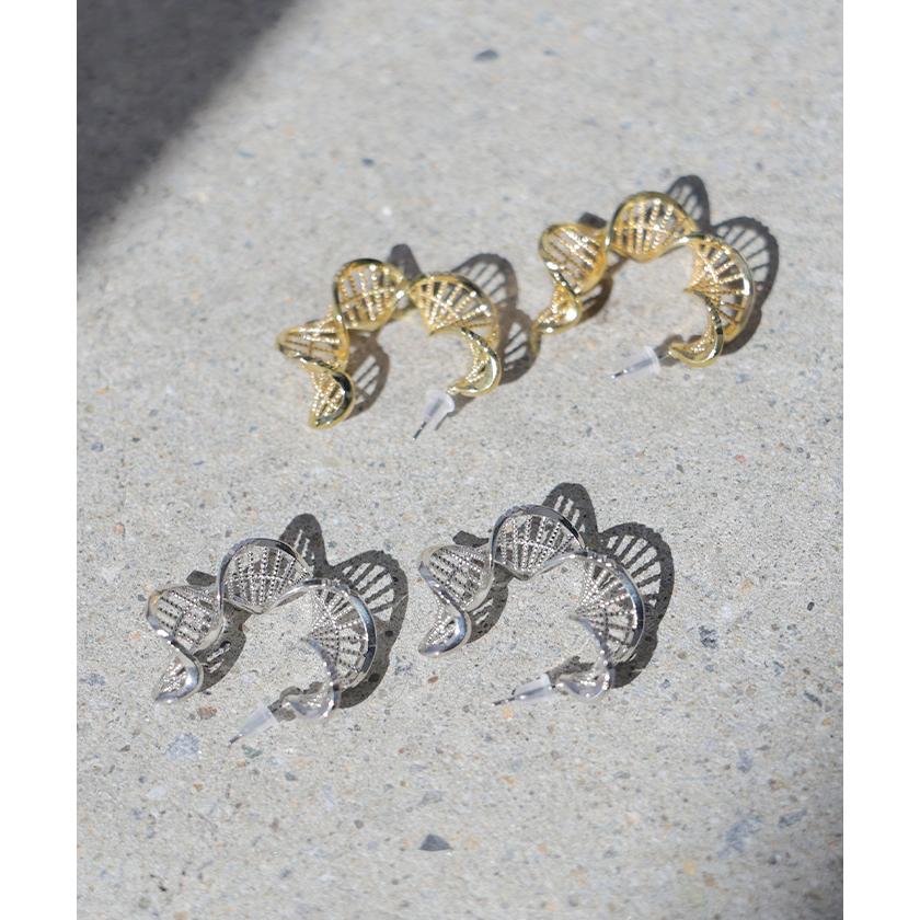 ピアス スパイラル デザイン アクセサリー レディース アクセ 大ぶり 大きめ ツイスト ねじり ウェーブ 螺旋 らせん おしゃれ きれいめ | HUG.U | 07