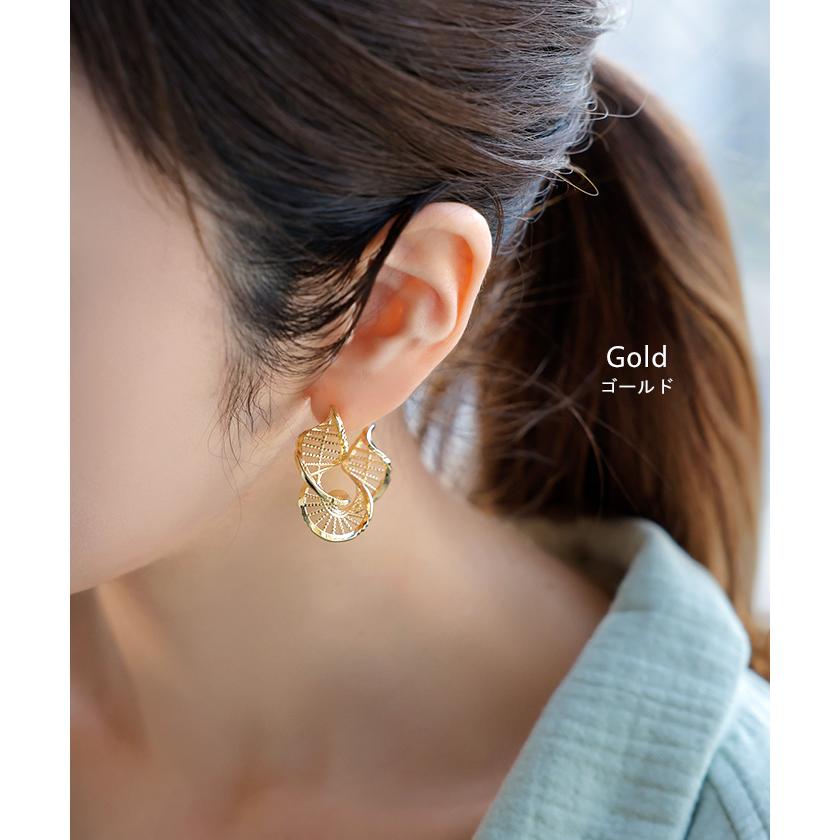 ピアス スパイラル デザイン アクセサリー レディース アクセ 大ぶり 大きめ ツイスト ねじり ウェーブ 螺旋 らせん おしゃれ きれいめ | HUG.U | 09