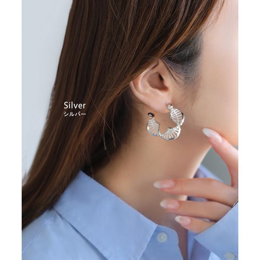 ピアス スパイラル デザイン アクセサリー レディース アクセ 大ぶり 大きめ ツイスト ねじり ウェーブ 螺旋 らせん おしゃれ きれいめ | HUG.U | 10