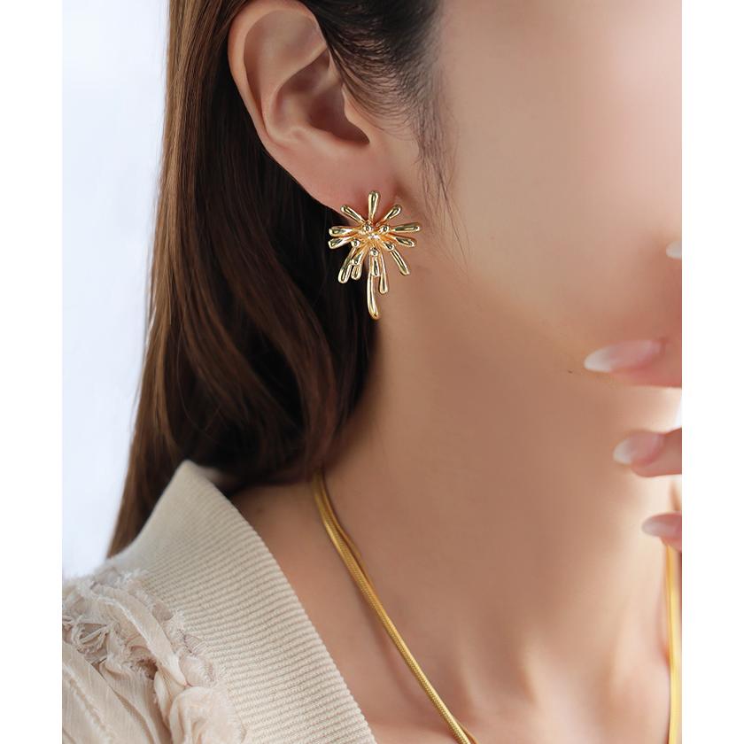 ピアス サージカルステンレス 花 モチーフ レディース アクセサリー アクセ 金アレ 水濡れ フラワー ニュアンス 錆びにくい イージーケア 変色しにくい 金属 | HUG.U | 12