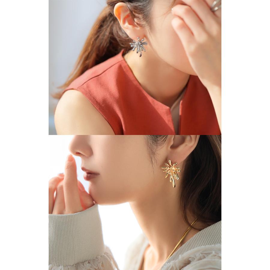 ピアス サージカルステンレス 花 モチーフ レディース アクセサリー アクセ 金アレ 水濡れ フラワー ニュアンス 錆びにくい イージーケア 変色しにくい 金属 | HUG.U | 04