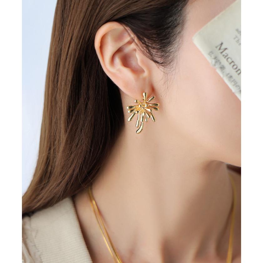 ピアス サージカルステンレス 花 モチーフ レディース アクセサリー アクセ 金アレ 水濡れ フラワー ニュアンス 錆びにくい イージーケア 変色しにくい 金属 | HUG.U | 06