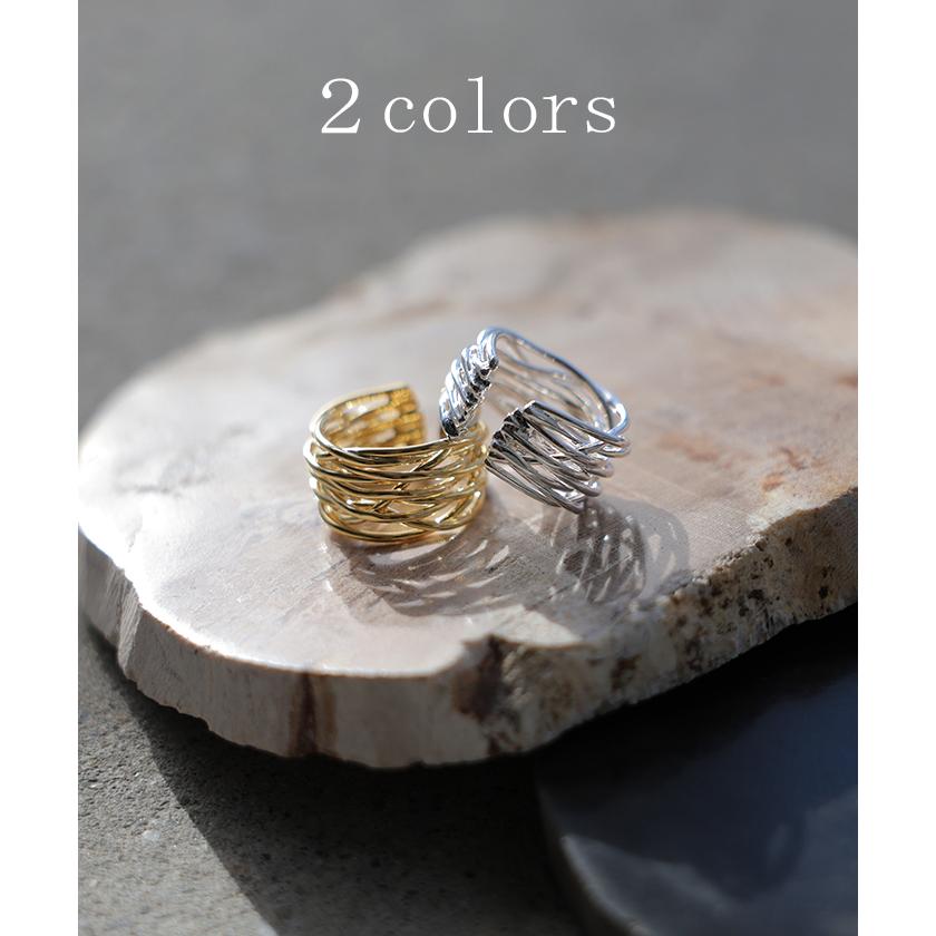 リング ニュアンス ウェーブ メタル モチーフ アクセサリー レディース 指輪 アクセ ボリューム ウェーブリング ゴールド シルバーアクセサリー オープンカフ | HUG.U | 09