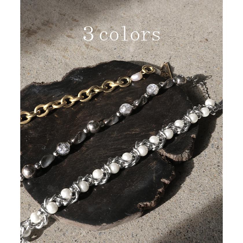 ブレスレット サージカルステンレス ジュエリー パール メタル チェーン レディース アクセサリー ブレス アクセ 樹脂  金属アレルギー対応 アレルギー 水濡れ | HUG.U | 10