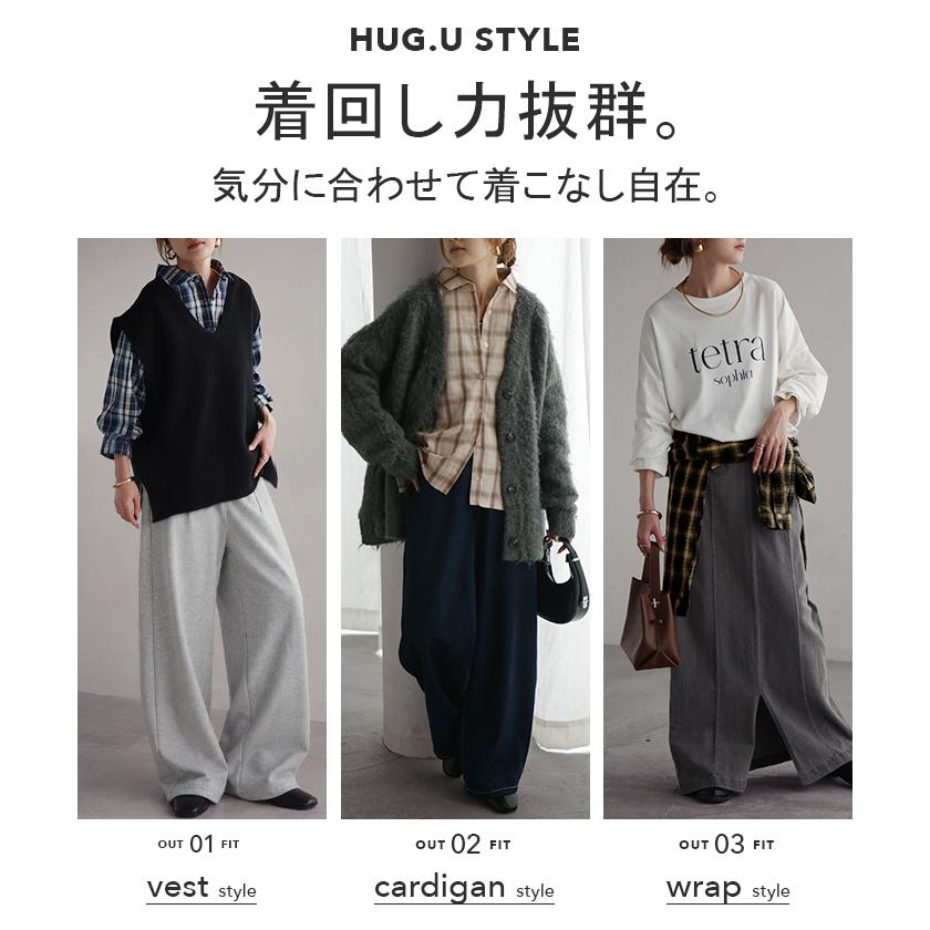 シャツ チェック リネンライク レディース トップス ブラウス ロング チェックシャツ ロングシャツ チュニック 柄 麻風 軽い 薄い 長袖 | HUG.U | 17