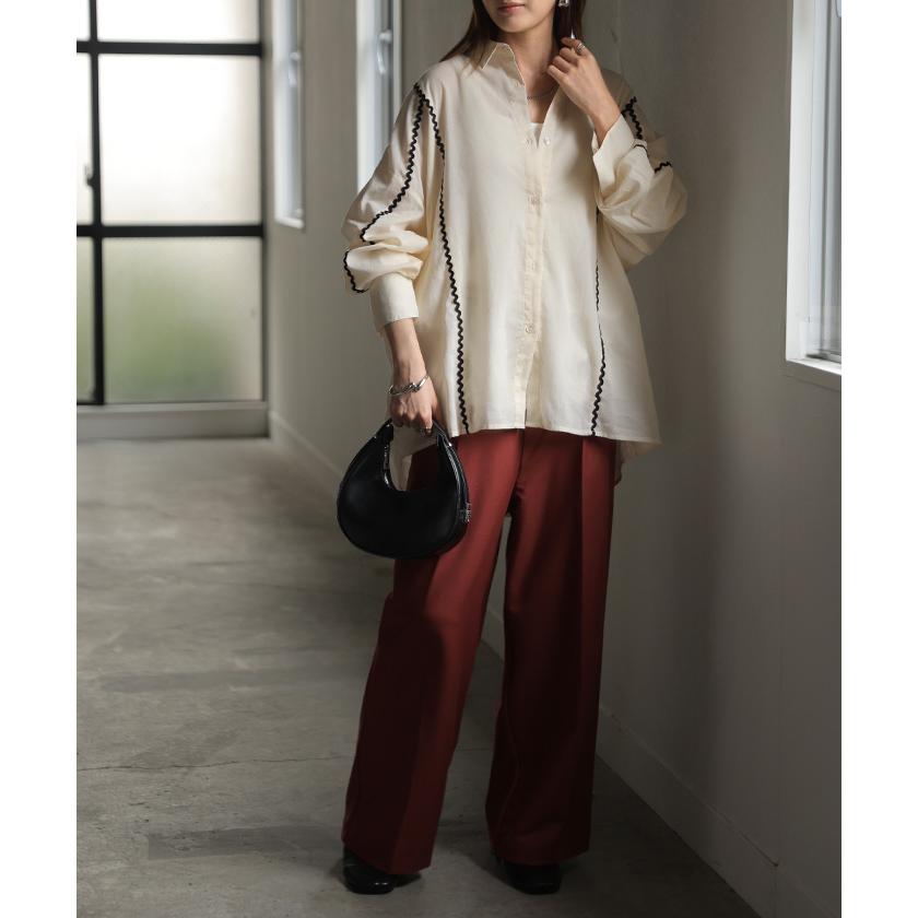 シャツ インド綿100 ライン レディース トップス ロング ブラウス ロングシャツ チュニック シアーシャツ 綿 コットン 配色 薄手 シアー 蒸れない | HUG.U | 10
