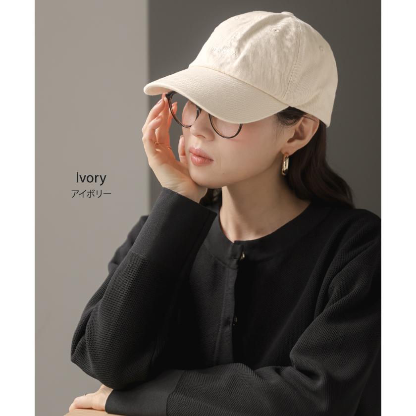 キャップ 小顔 深め 綿100 柔らかい レディース 帽子 ぼうし ベースボールキャップ ロゴ ワンポイント サイズ調節 アジャスター コットン100 ツイル | HUG.U | 13