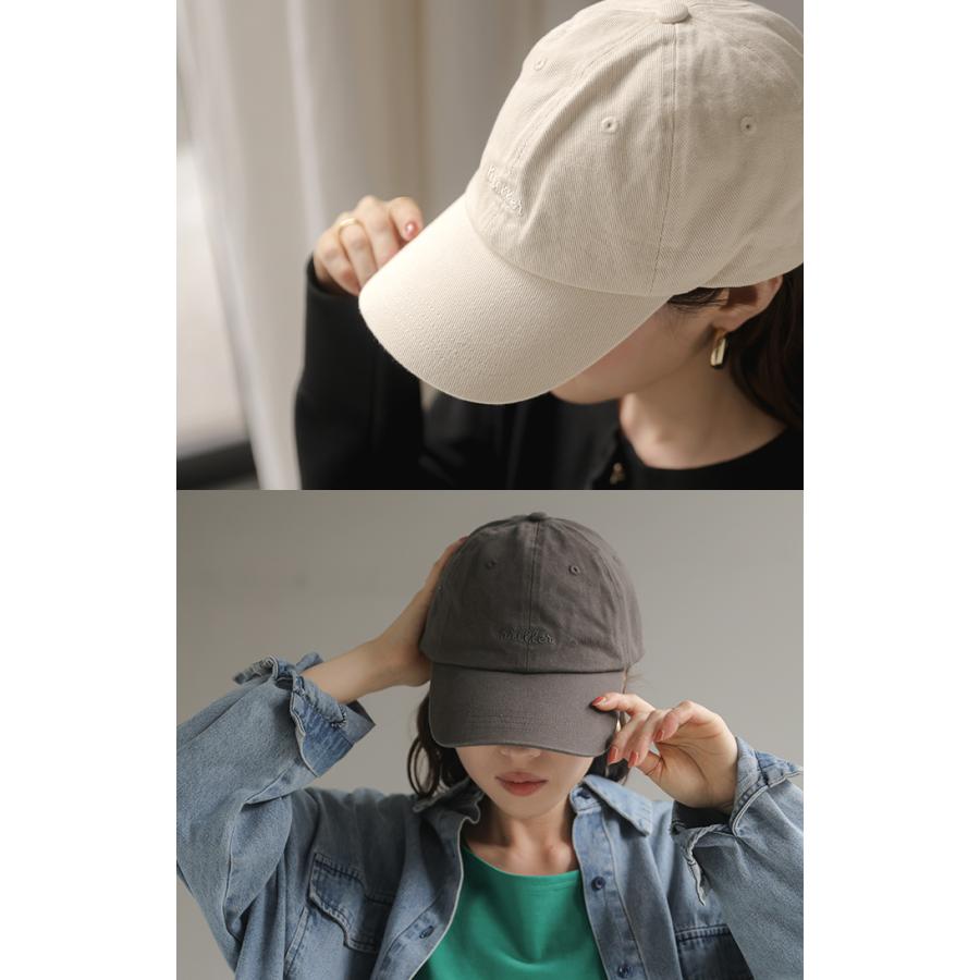 キャップ 小顔 深め 綿100 柔らかい レディース 帽子 ぼうし ベースボールキャップ ロゴ ワンポイント サイズ調節 アジャスター コットン100 ツイル | HUG.U | 17
