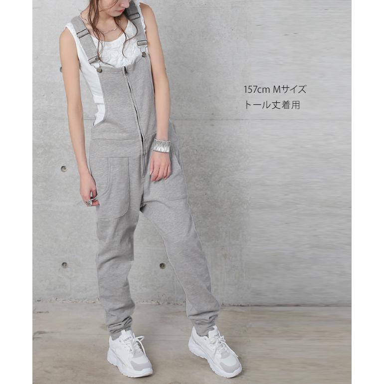 オールインワン レディース ロング丈 サロペット スウェット ルーム 