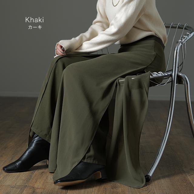 ワイドパンツ レディース 大きいサイズ ガウチョパンツ ワイドパンツルック | HUG.U | 21