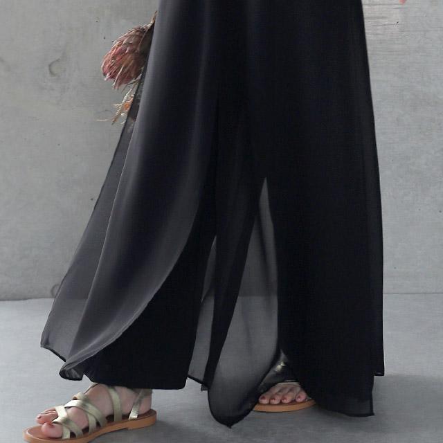 ワイドパンツ レディース 大きいサイズ ガウチョパンツ ワイドパンツルック | HUG.U | 27