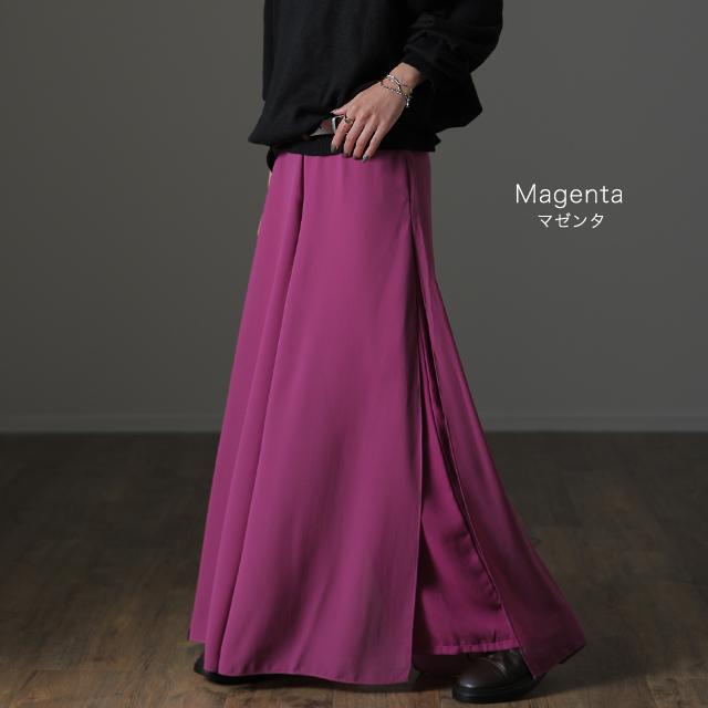 SALE ワイドパンツ レディース 大きいサイズ ガウチョパンツ ワイドパンツルック | HUG.U | 15