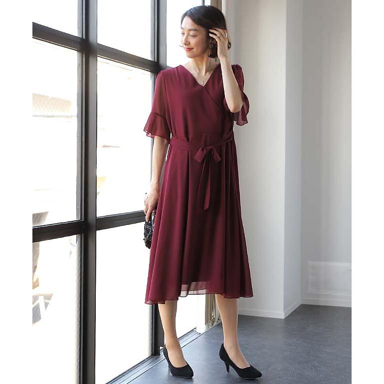HUG.U ワンピース ロングワンピース 結婚式 シフォン 半袖 HUG.U ワンピース ロングワンピース 結婚式 シフォン 半袖