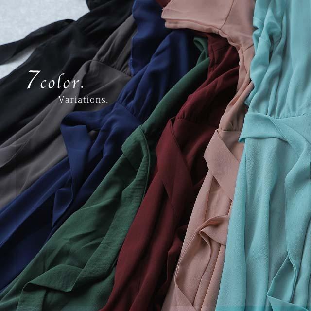 ワンピース ロングワンピース 結婚式 シフォン 半袖 パーティードレス ドレス レディース 大きいサイズ パーティー 半袖 大人MUSE | HUG.U | 14