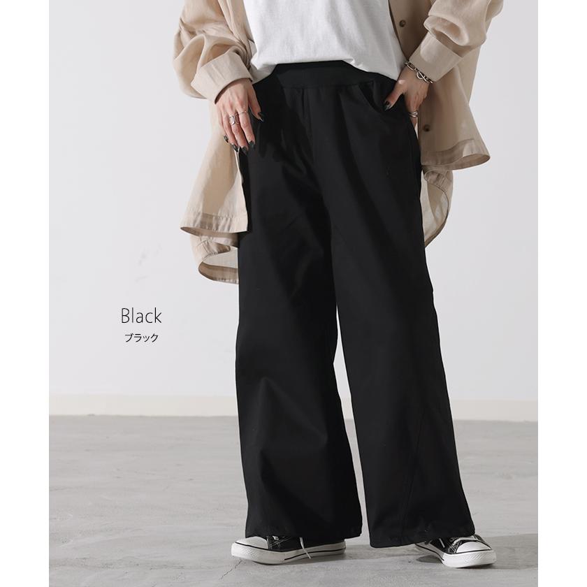 ワイドパンツ レディース パンツ チノパンツ ボトムス カーゴパンツ バギーパンツ ストレッチ チノ ロング チノパン ハイウエスト パンツ ワイド ゴム | HUG.U | 22