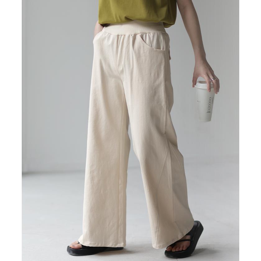 ワイドパンツ レディース パンツ チノパンツ ボトムス カーゴパンツ バギーパンツ ストレッチ チノ ロング チノパン ハイウエスト パンツ ワイド ゴム | HUG.U | 11