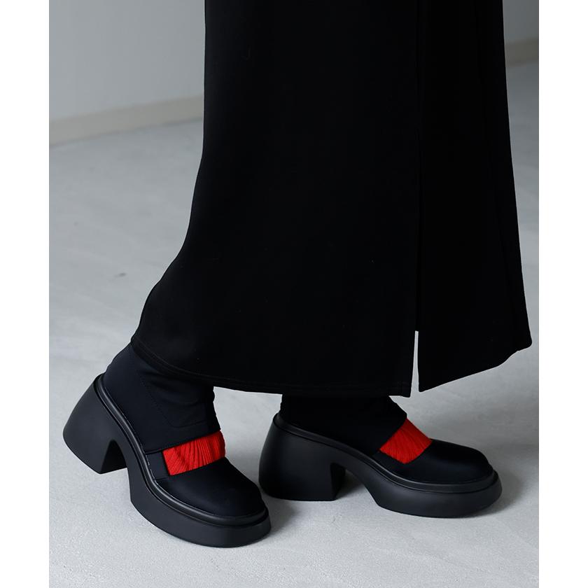 ブーツ 7.5センチ ヒール レディース 靴 厚底ブーツ シューズ カッティング 歩きやすい 太ヒール カジュアル | HUG.U | 05