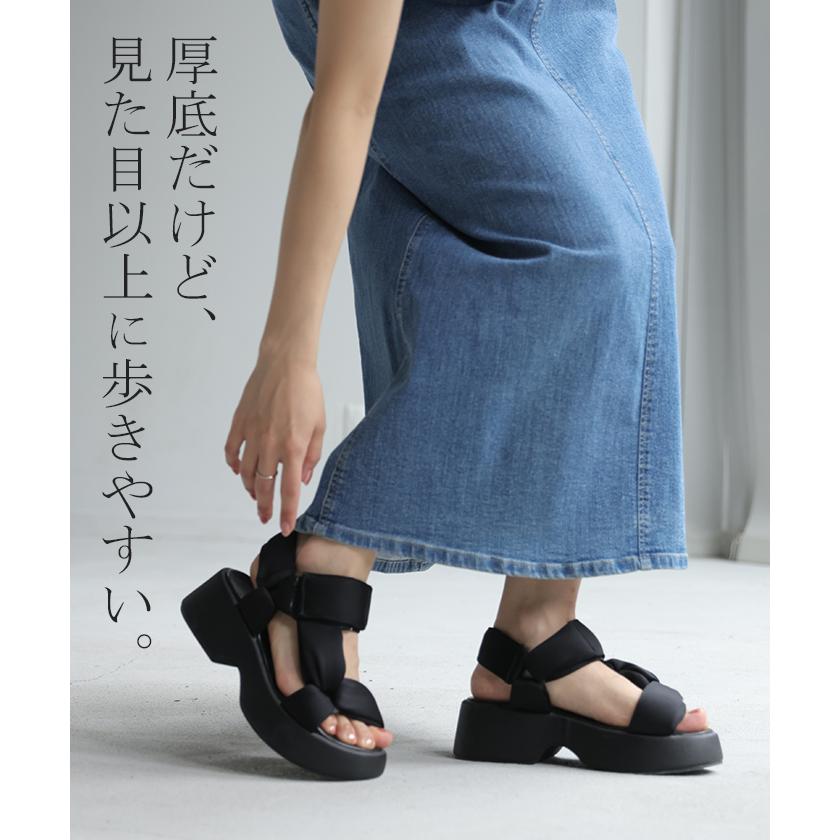 サンダル スポーツサンダル 厚底 サンダル レディース スポサン 5cm ソール ベルト ベルクロ 厚底サンダル | HUG.U | 10