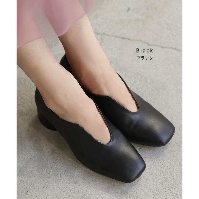 パンプス 大きいサイズ有 23.0cm 〜 25.0cm ブーツ シューズ レディース ブーティー ショートブーツ Vカット 歩きやすい 太ヒール 5センチ ヒール | HUG.U | 09