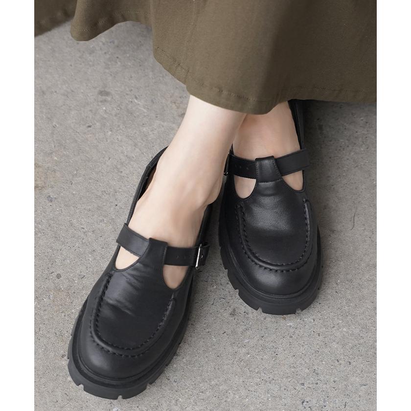 ローファー メリージェーン 厚底 レディース パンプス シューズ 靴 疲れない 6cm フラット ボリュームソール | HUG.U | 05