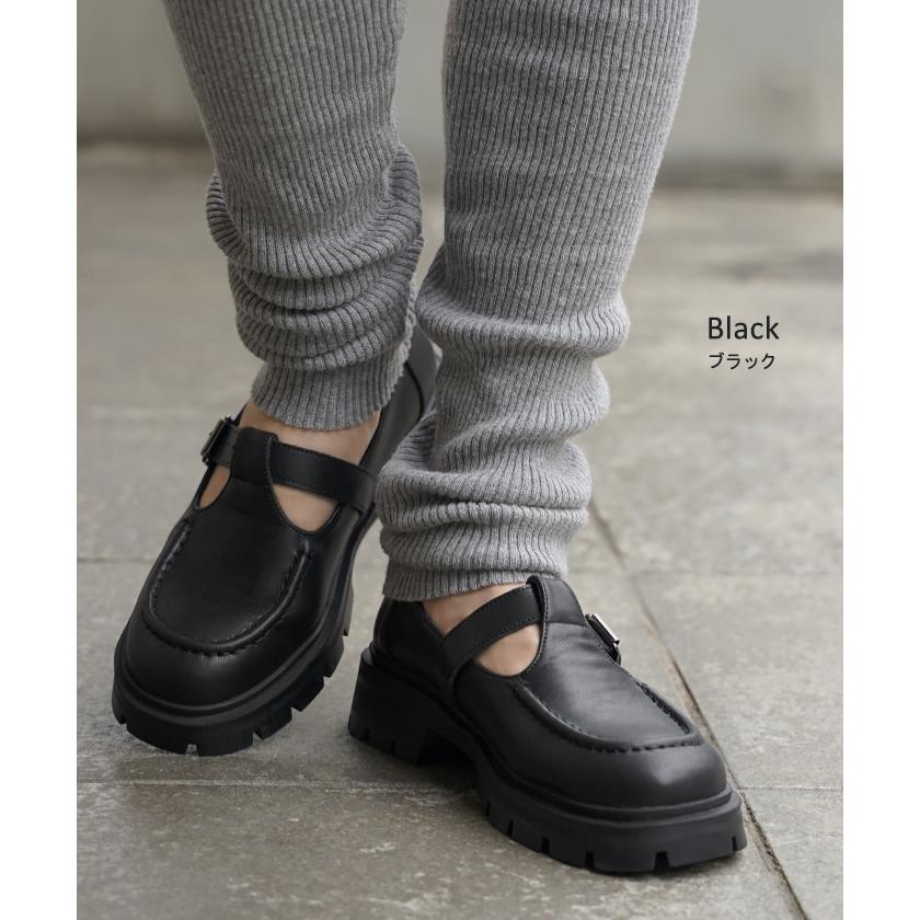 ローファー メリージェーン 厚底 レディース パンプス シューズ 靴 疲れない 6cm フラット ボリュームソール | HUG.U | 08