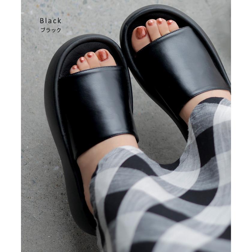 サンダル 厚底 レザー 風 レディース 5cm ソール 厚底サンダル 厚底ソール ウェッジソール ウェッジソールサンダル | HUG.U | 11
