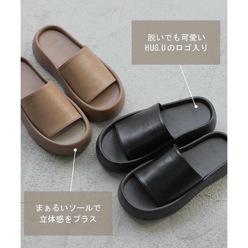 サンダル 厚底 レザー 風 レディース 5cm ソール 厚底サンダル 厚底ソール ウェッジソール ウェッジソールサンダル | HUG.U | 13
