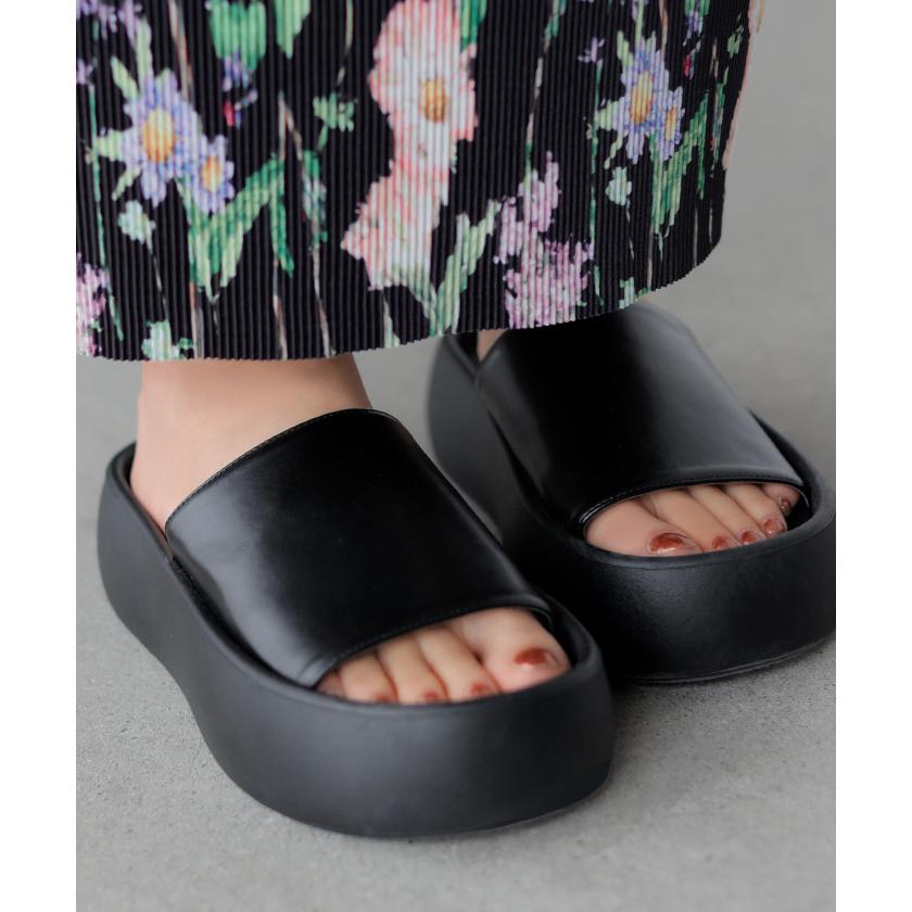 サンダル 厚底 レザー 風 レディース 5cm ソール 厚底サンダル 厚底ソール ウェッジソール ウェッジソールサンダル | HUG.U | 06