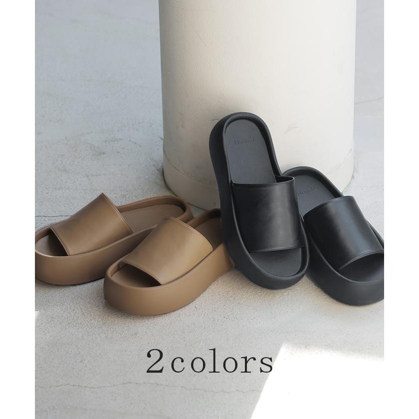 サンダル 厚底 レザー 風 レディース 5cm ソール 厚底サンダル 厚底ソール ウェッジソール ウェッジソールサンダル | HUG.U | 08