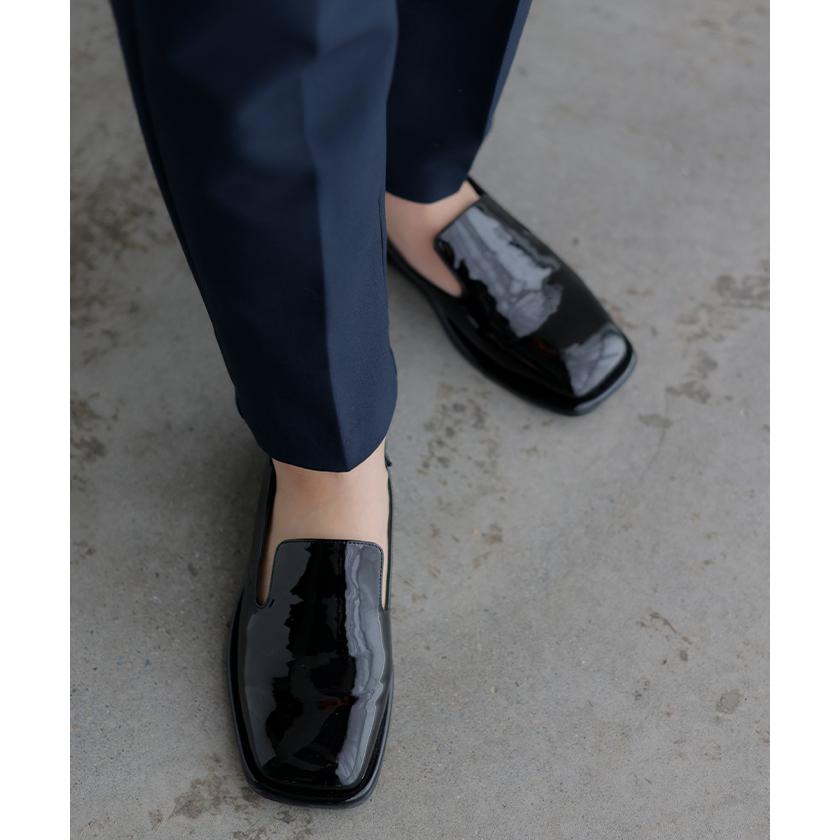 靴 ローファー シューズ レディース エナメル フラット ぺたんこ 歩きやすい スクエアトゥ パンプス ローヒール | HUG.U | 05