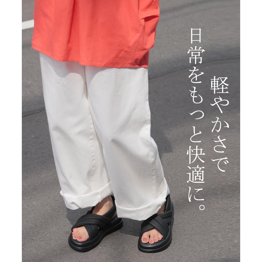 サンダル 厚底 シューズ 靴 軽量 クロス ベルト 歩きやすい オープントゥ きれいめ おしゃれ カジュアル | HUG.U | 10