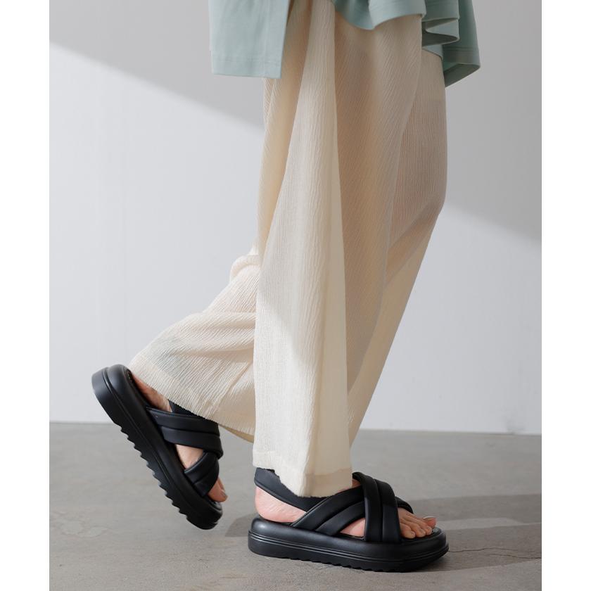 サンダル 厚底 シューズ 靴 軽量 クロス ベルト 歩きやすい オープントゥ きれいめ おしゃれ カジュアル | HUG.U | 12