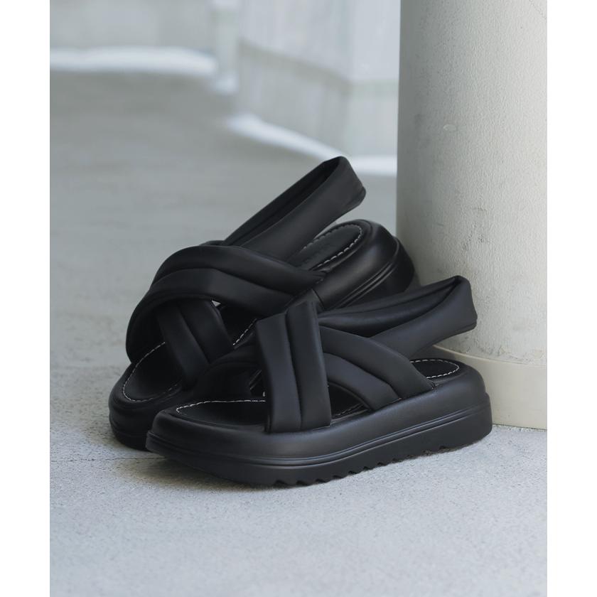 サンダル 厚底 シューズ 靴 軽量 クロス ベルト 歩きやすい オープントゥ きれいめ おしゃれ カジュアル | HUG.U | 07