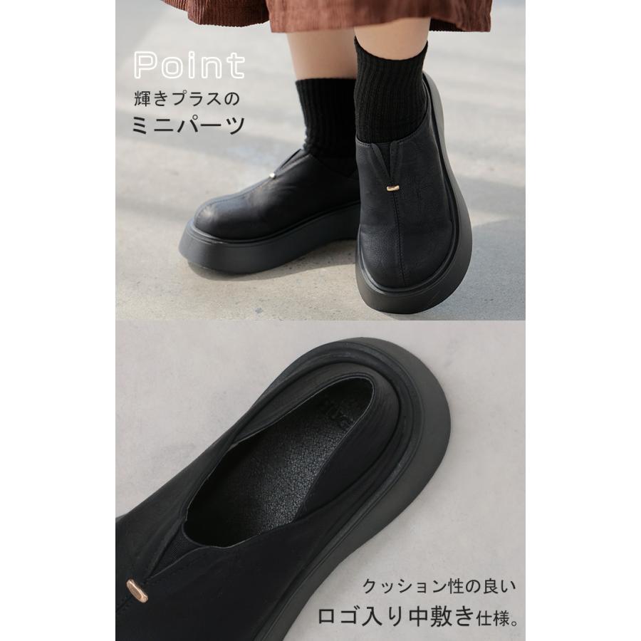 スリッポン 厚底 踵踏める 2way レディース 靴 厚底 シューズ 紐なし 歩きやすい 履きやすい サンダル ボリュームソール トラックソール くつ クツ 通勤 通学 | HUG.U | 06