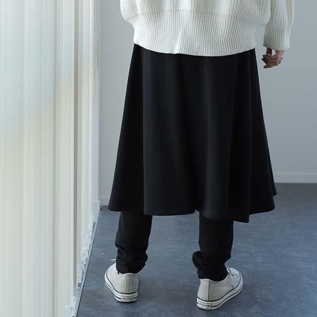 スカート付きレギンス レディース スカート付パンツ 裏起毛 スカート付レギンス 着る毛布 レギンス 2411sl | HUG.U | 12