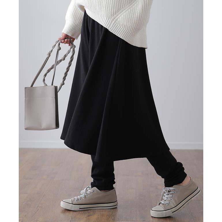 スカート付きレギンス レディース スカート付パンツ 裏起毛 スカート付レギンス 着る毛布 レギンス 2411sl | HUG.U | 04