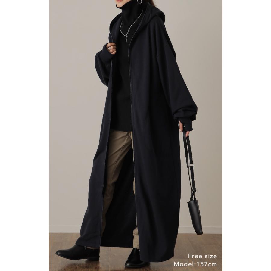 パーカー 裏起毛 レディース ロング アウター ロングパーカー 裏シャギー 大きいサイズ | HUG.U | 25