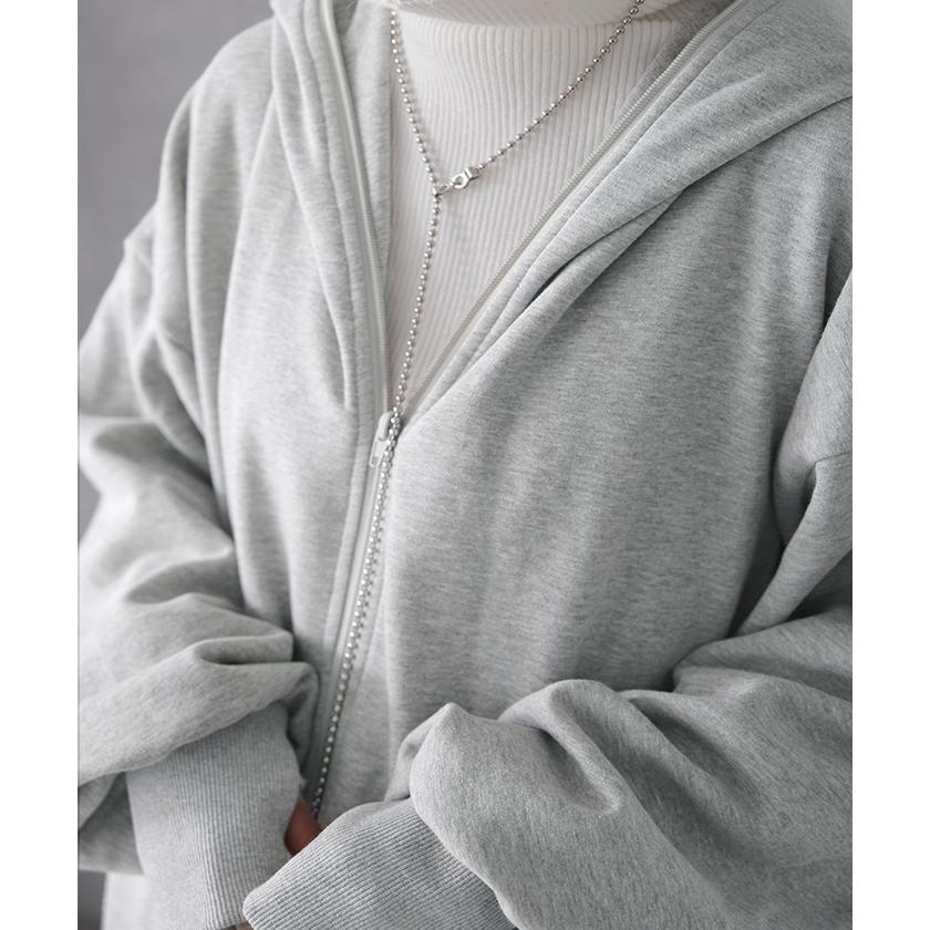 パーカー 裏起毛 レディース ロング アウター ロングパーカー 裏シャギー 大きいサイズ | HUG.U | 15