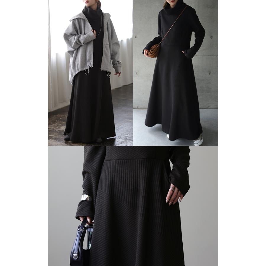 ワンピース レディース  長袖 オフタートル フレア 小顔 お呼ばれ ロングワンピース 2411sl | HUG.U | 19