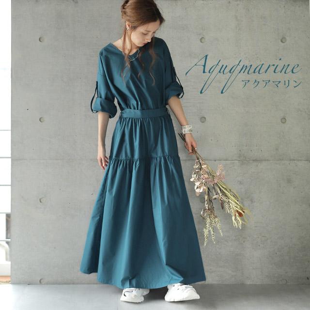 ワンピース レディース ロングワンピース フレアワンピース ワンピ ウエストリボン マキシ 長袖 大きいサイズ カジュアル 夏 X590 Hug U ハグユー 通販 Yahoo ショッピング