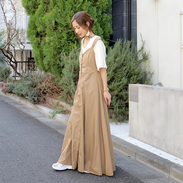 ワンピース ロングワンピース ノースリーブ バックリボン マキシワンピース ロング丈 シンプル きれいめ レディース 大きいサイズ フロントボタン 夏 X679 Hug U ハグユー 通販 Yahoo ショッピング